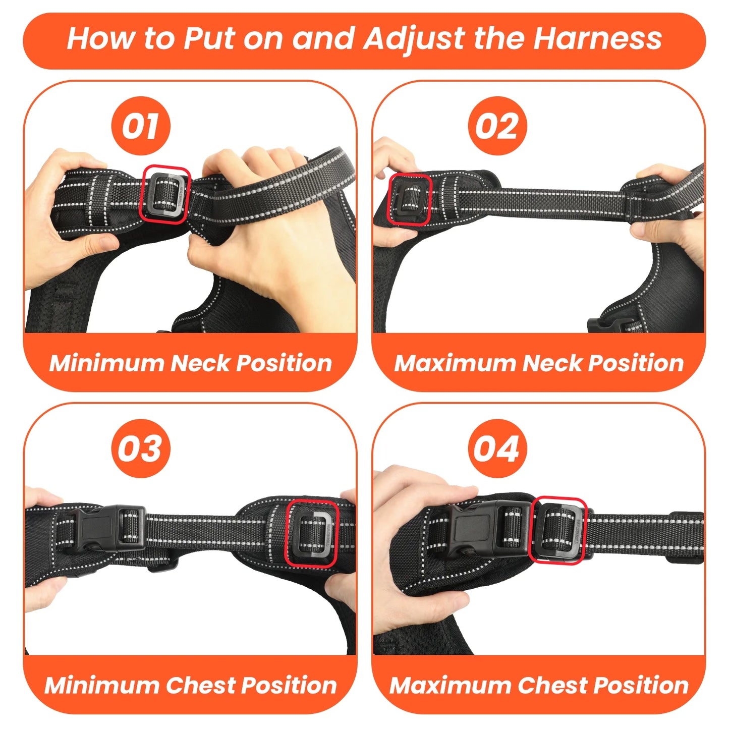 Reflective Dog Harness No Pull with Handle, Breathable Padded Adjustable Dog Harness