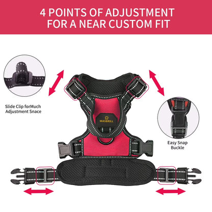 Reflective Dog Harness No Pull with Handle, Breathable Padded Adjustable Dog Harness