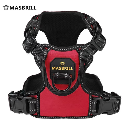 Reflective Dog Harness No Pull with Handle, Breathable Padded Adjustable Dog Harness